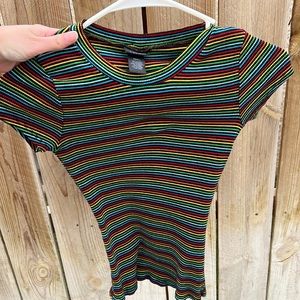 Rainbow Striped Tight but Lightweight Shirt